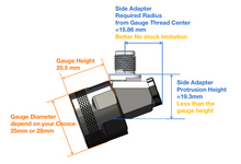 Load image into Gallery viewer, Sekhmet Side-mount Adapter Angled Pressure Gauge Bracket