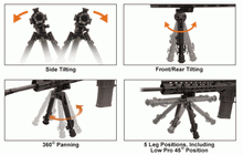 Load image into Gallery viewer, UTG HEAVY DUTY RECON BIPOD 8-12 INCH ADJUSTABLE 360-DEGREE
