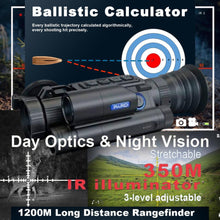Load image into Gallery viewer, PARD NV008SLRF IR 350M Day/Night vision scope & Camcorder W/1200M LRF & APPLIED BALLISTICS'