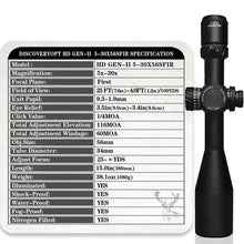 Load image into Gallery viewer, Discovery HD GEN II 5-30X56 SFIR FFP-Z
