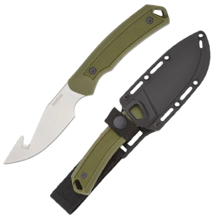 Kershaw Deschutes Skinner Olive w/Gut Hook StoneWash Blade