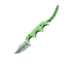 Load image into Gallery viewer, CRKT Minimalist Bowie 'Gears' Neck Knife Glow in the Dark Handle w/'Gears' Satin Finish Blade
