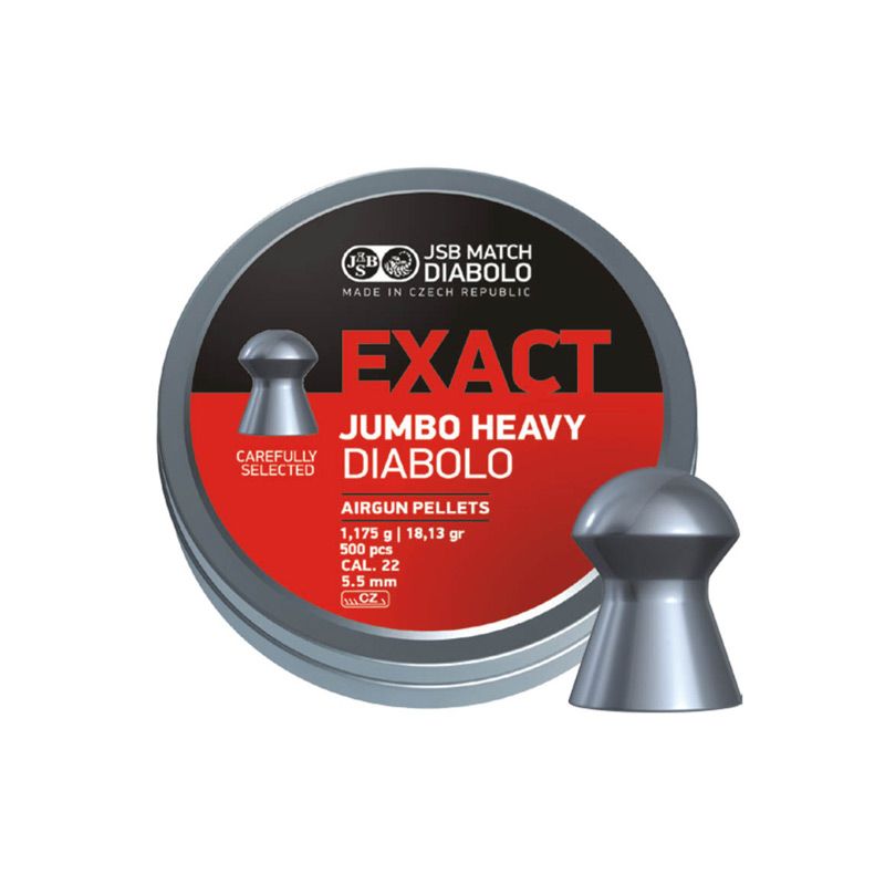 JSB Diabolo Jumbo Exact Heavy Pellets .22/5.52 mm 500S 18.13GR